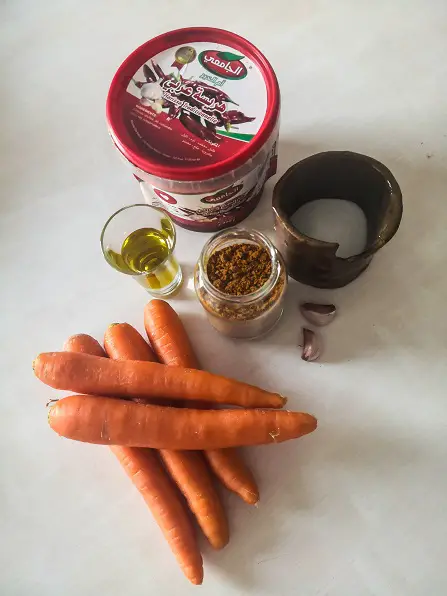 Omek Houria Spicy Carrot Salad Tunisian ingredients harissa