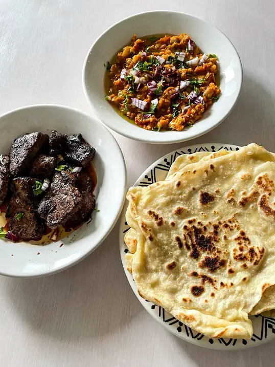 Tunisian Kafteji Serve with liver mlawi