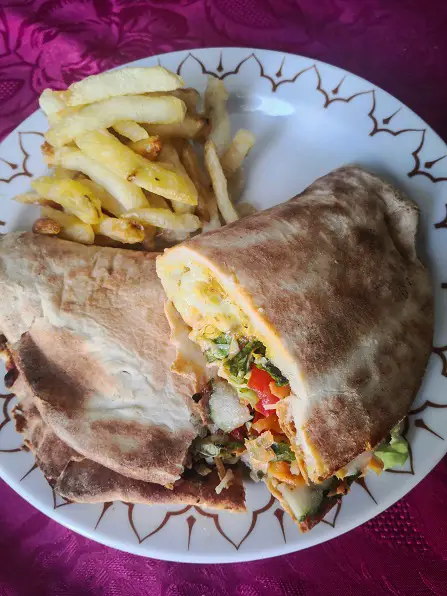 Tunisian food traditional Makloub sandwich
