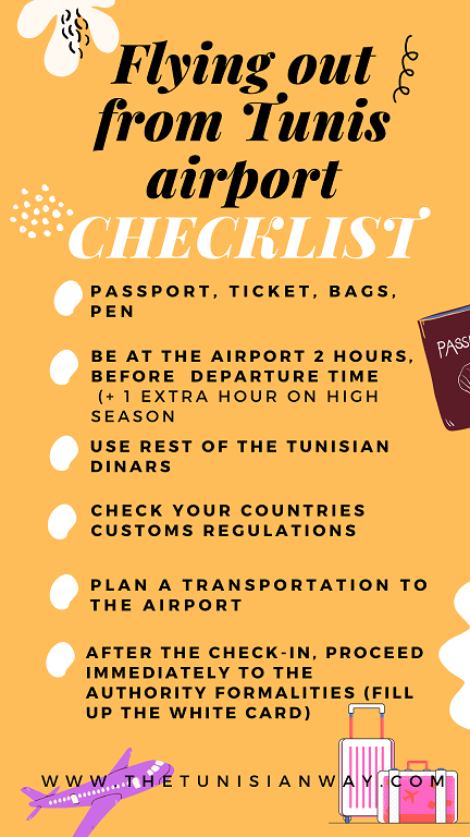 Flying out from Tunis airport checklist